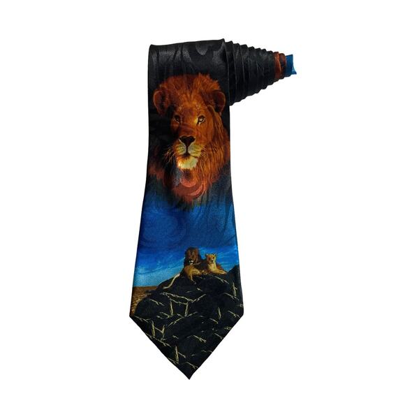Steve Harris Lion Vintage Novelty Necktie Polyester - Picture 1 of 6